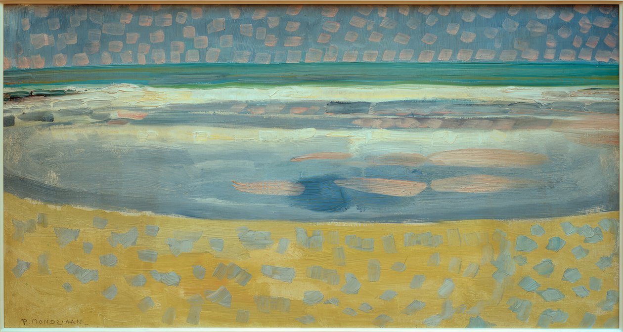 Morze o zachodzie słońca autorstwa Piet Mondrian