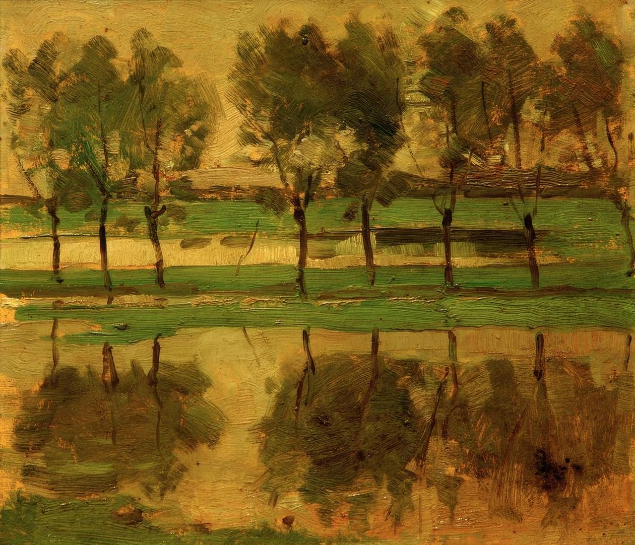 Wierzby ze słońcem autorstwa Piet Mondrian