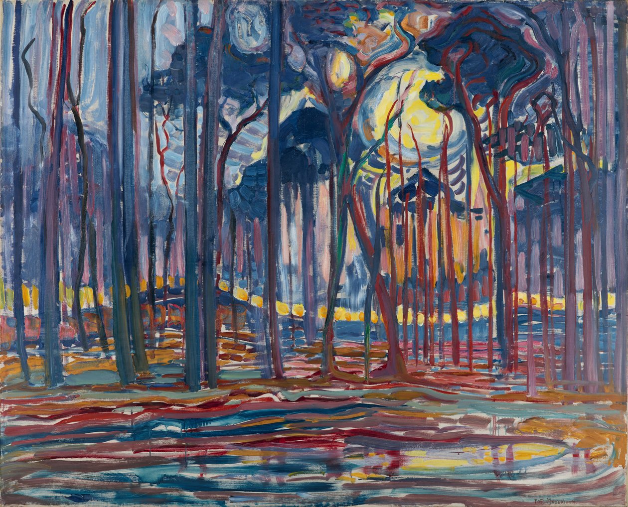 Lasy w pobliżu Oele, 1908 autorstwa Piet Mondrian