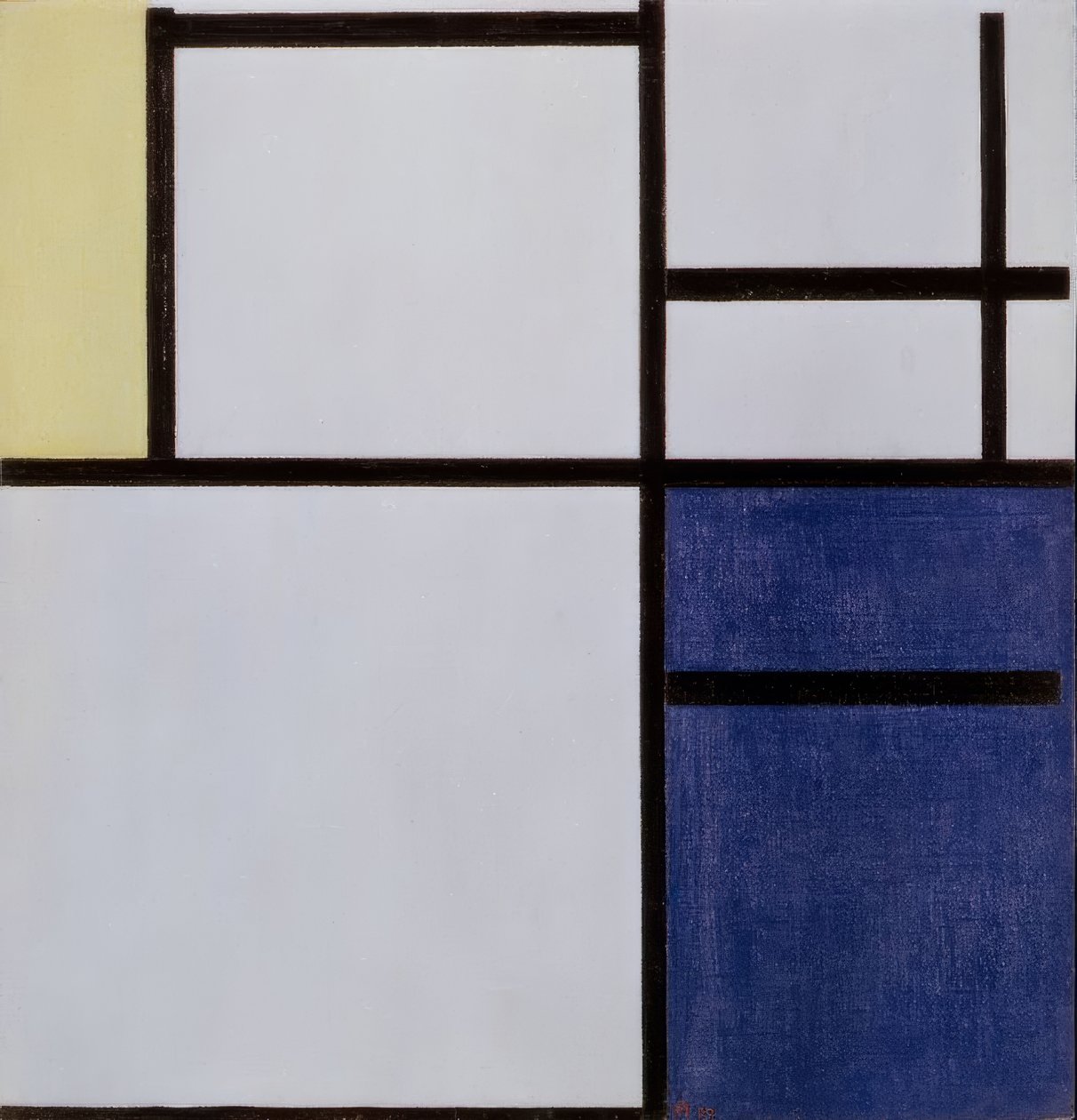 BIAŁY, SZARY, ŻÓŁTY, NIEBIESKI autorstwa Piet Mondrian