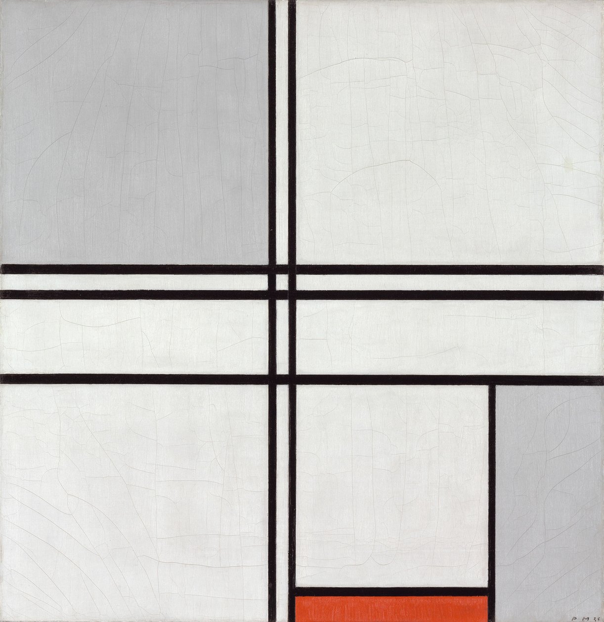Skład (nr 1) Szaro-Czerwony autorstwa Piet Mondrian