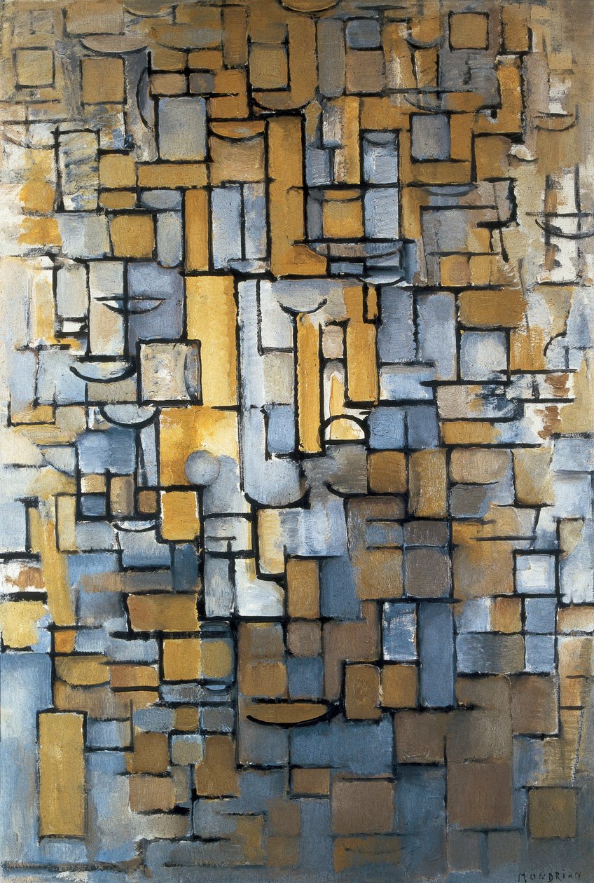 "Kompozycja XIV" 1913 (obraz) autorstwa Piet Mondrian