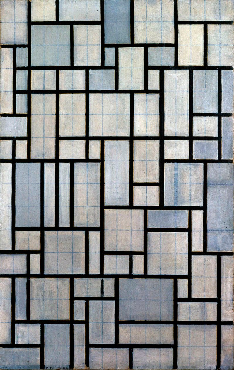 Kompozycja z siatką 2, 1915 autorstwa Piet Mondrian