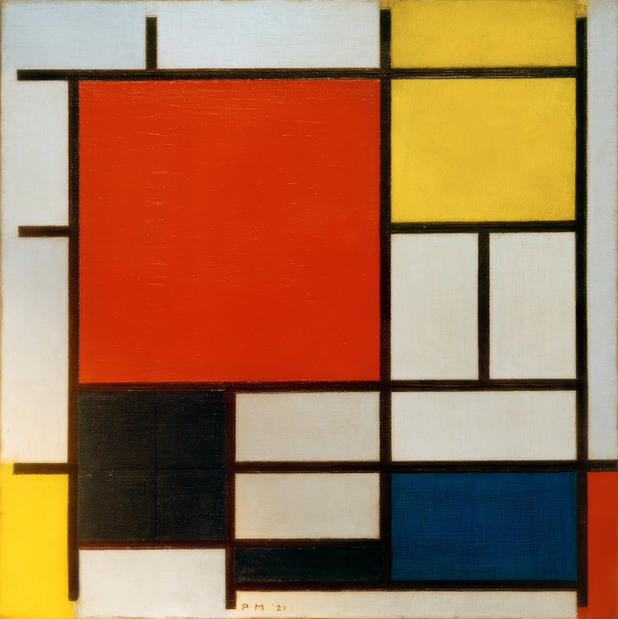 Kompozycja z dużym czerwonym obszarem, autorstwa Piet Mondrian