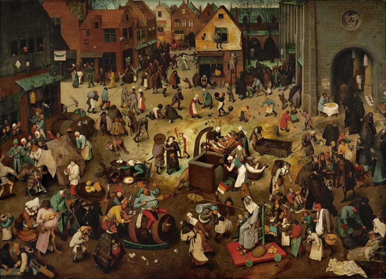Walka Karnawału i Wielkiego Postu, 1559 (olej na desce dębowej) autorstwa Pieter Bruegel the Elder