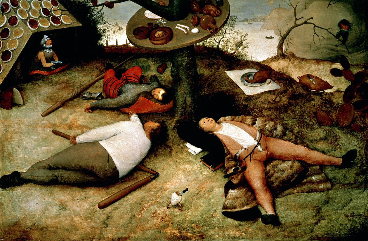 Ziemia Cockaigne, 1567 autorstwa Pieter Bruegel the Elder