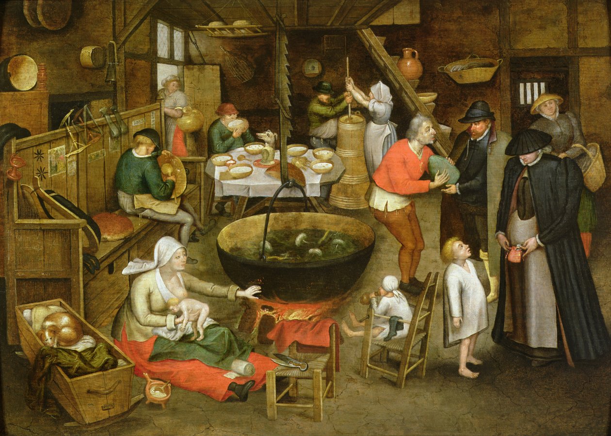 Wizyta na farmie (panel) autorstwa Pieter Brueghel the Younger
