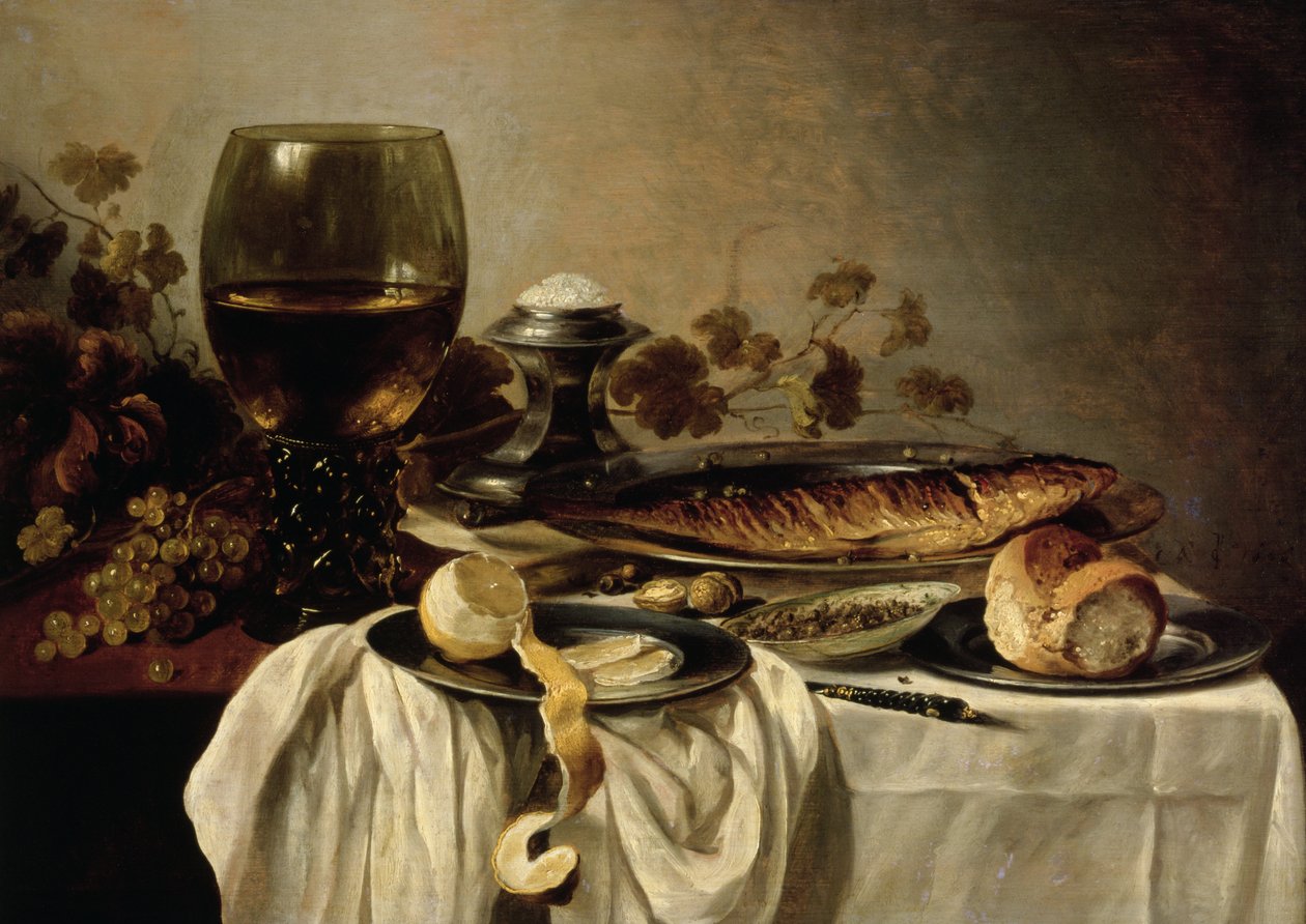 Śniadanie, 1646 r. autorstwa Pieter Claesz