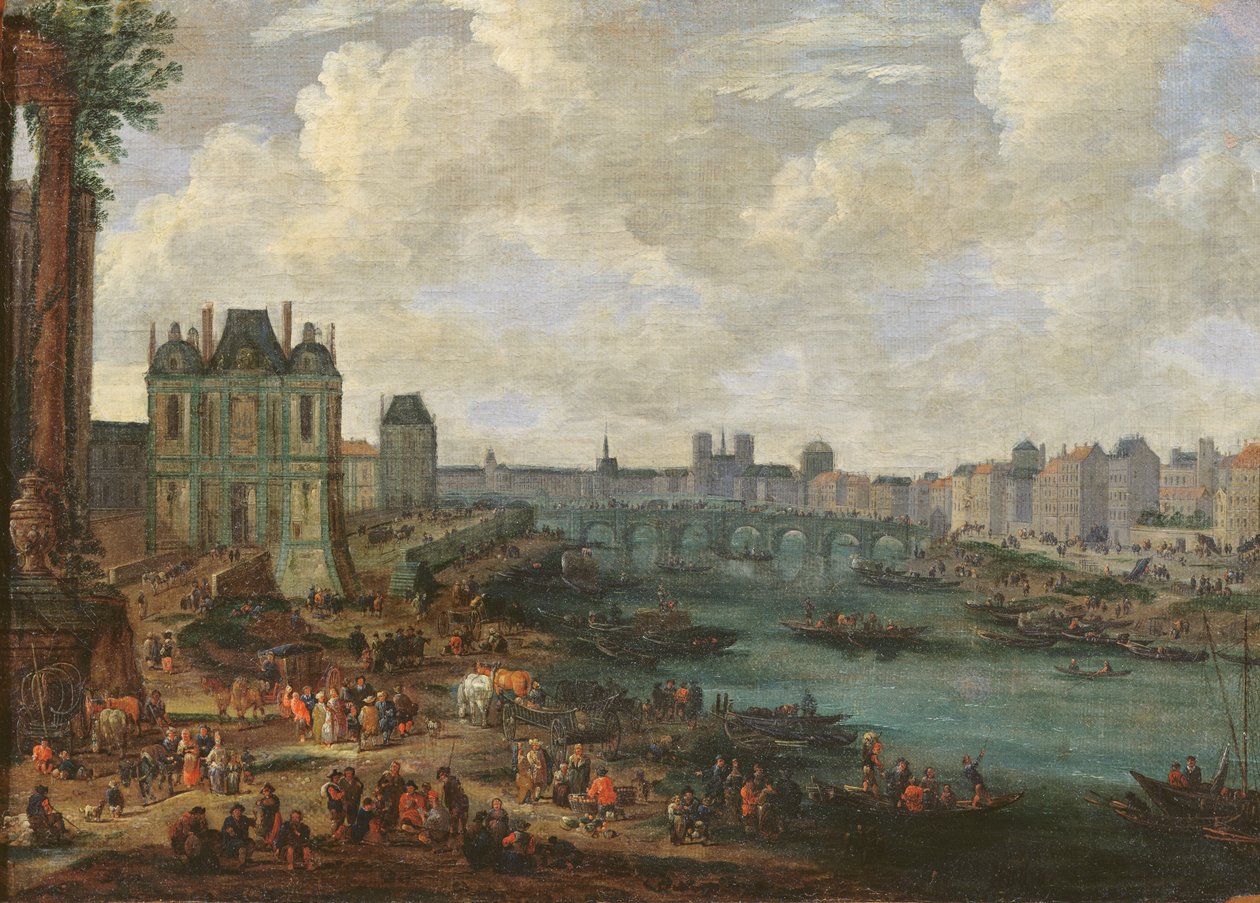 Sekwana i La Porte de la Conférence, c.1689 autorstwa Pieter, I Casteels