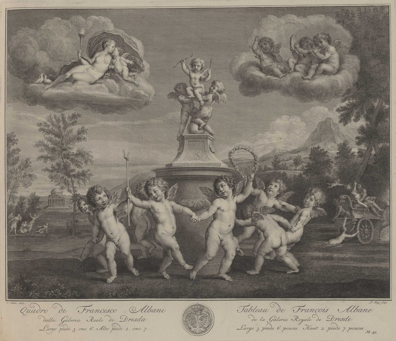 Amorettentanz autorstwa Pieter Tanjé nach Francesco Albani