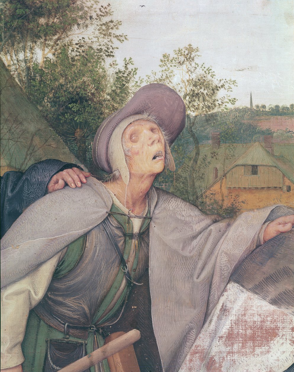 Przypowieść o ślepcach, detal przedstawiający niewidomego, 1568 olej na płótnie, detal z 29163 autorstwa Pieter Bruegel the Elder