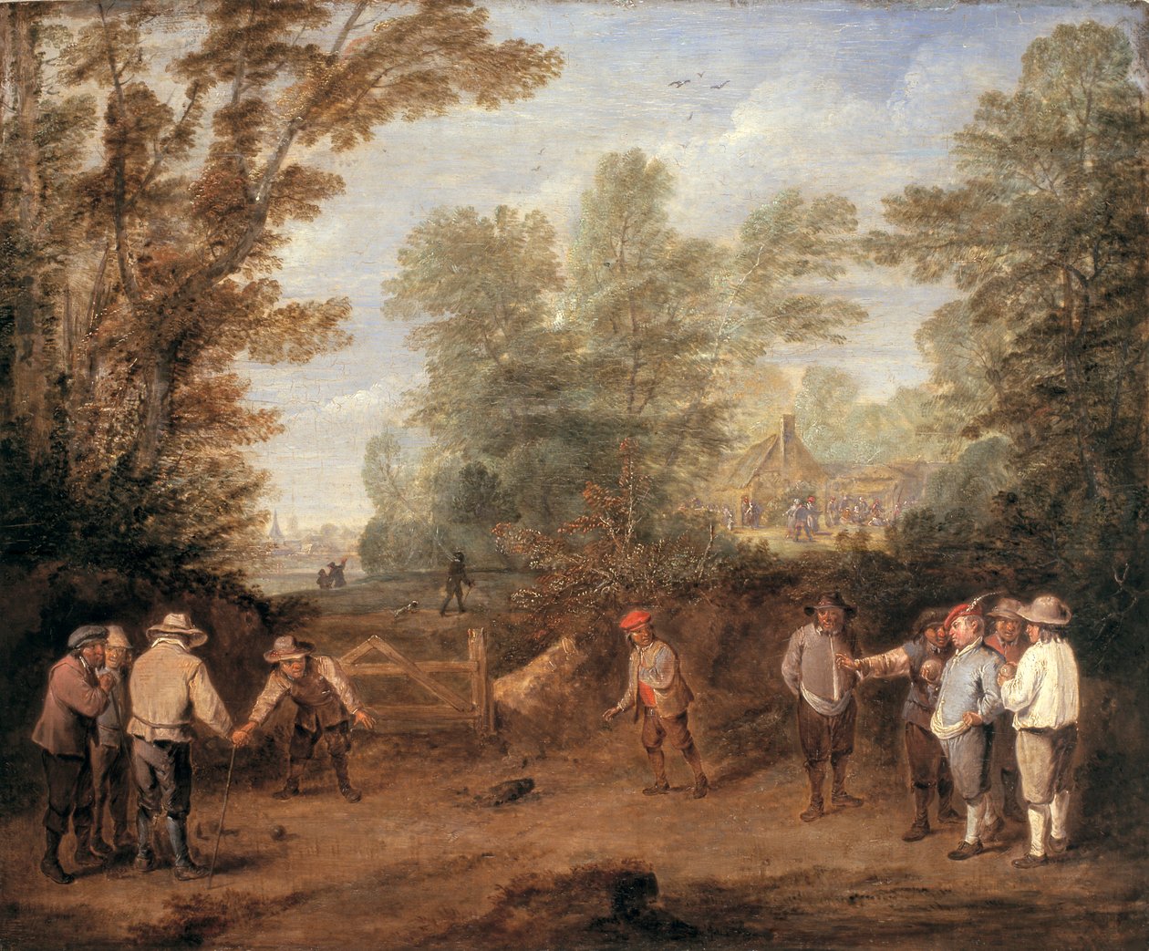 „Gra w kręgle”, 1705-1734 autorstwa Pieter Angillis