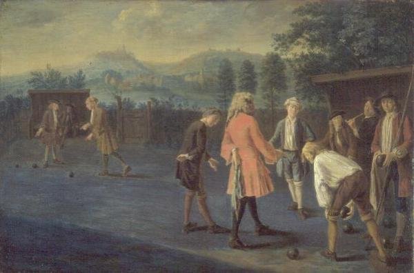 Figurki na Bowling Green (panel) autorstwa Pieter Angillis