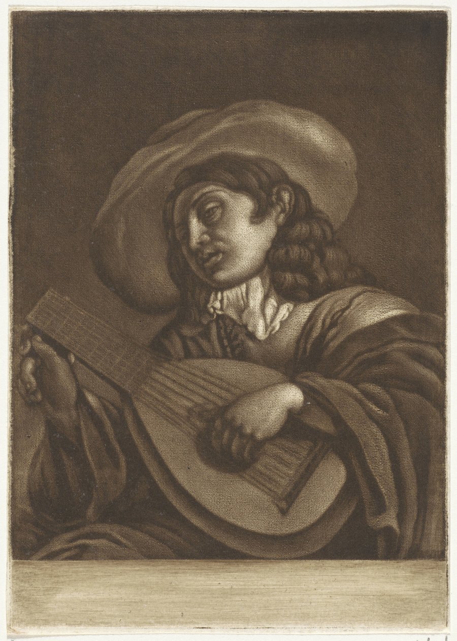 gracz lutni autorstwa Pieter Anthony Wakkerdak