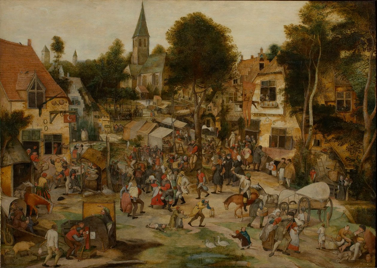 Jarmark Wiejski Kermis, przed 1565 rokiem. autorstwa Pieter Balten