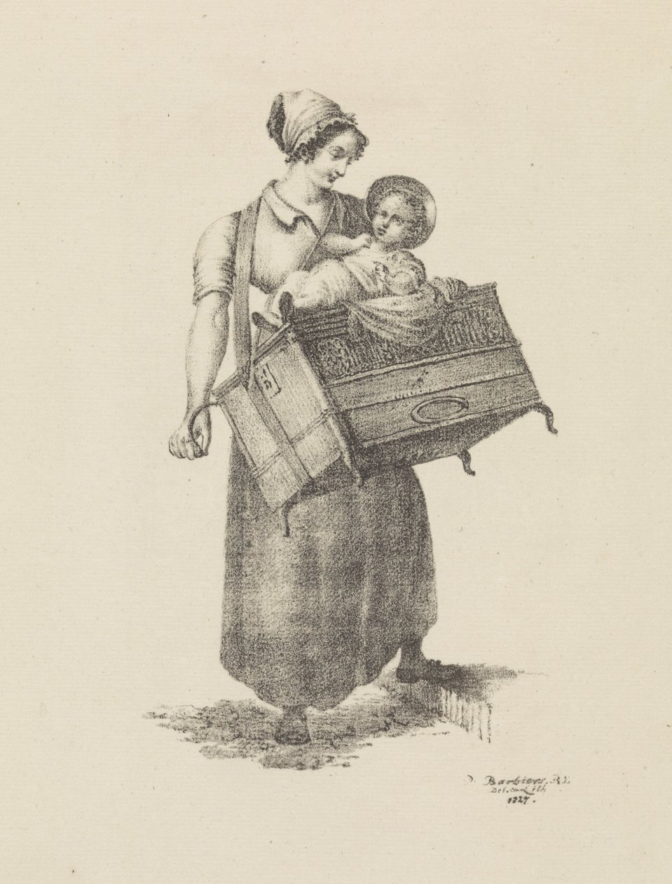 Kobieta z organami i dziecko autorstwa Pieter Bartholomeusz. Barbiers