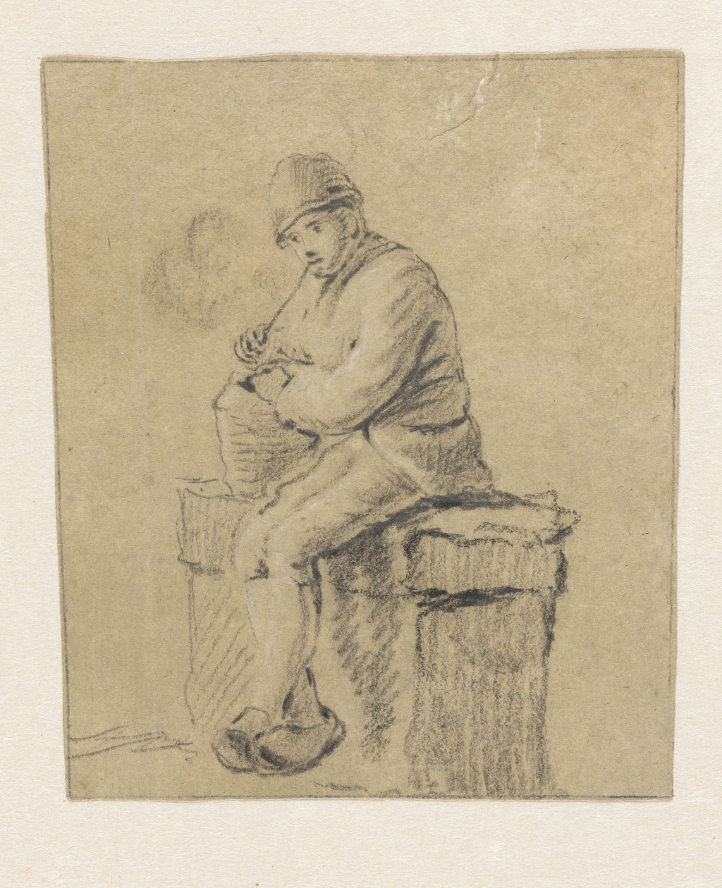 siedzący wieśniak autorstwa Pieter Bartholomeusz. Barbiers