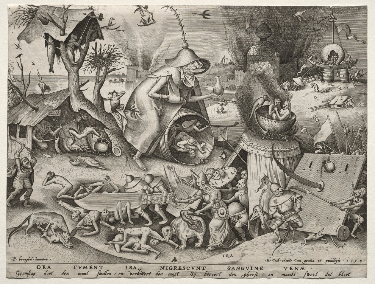 Siedem grzechów głównych: gniew. autorstwa Pieter Bruegel the Elder