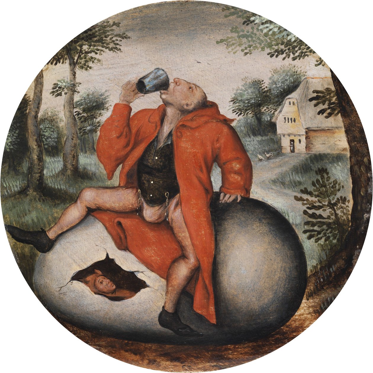 Pijak na jajku. autorstwa Pieter Brueghel the Younger