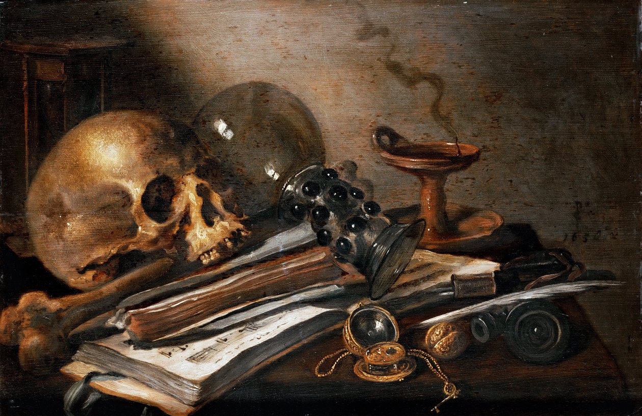 Martwa natura, próżność autorstwa Pieter Claesz
