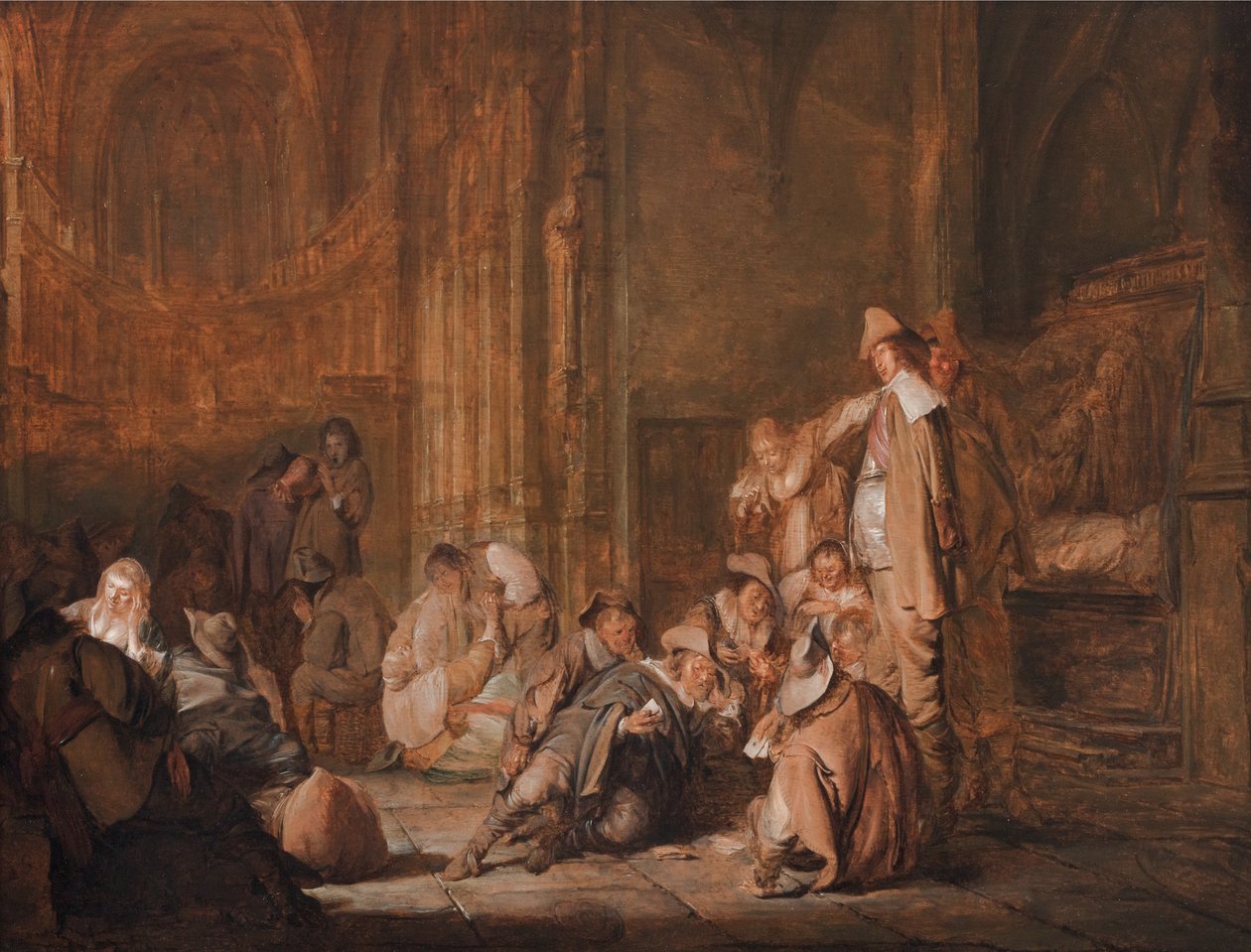 Scena wartownika w kościele autorstwa Pieter Codde