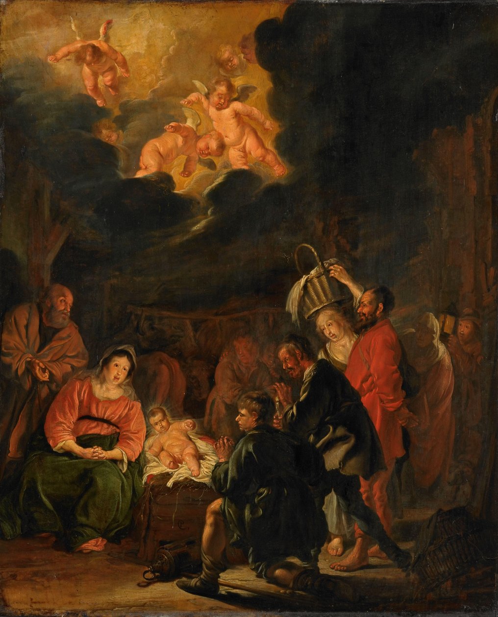 Adoracja pasterzy autorstwa Pieter Codde