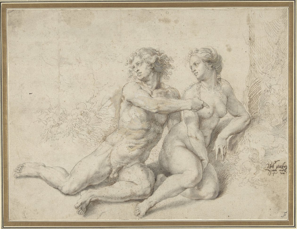 Jesień, Adam i Ewa autorstwa Pieter Coecke van Aelst (I)