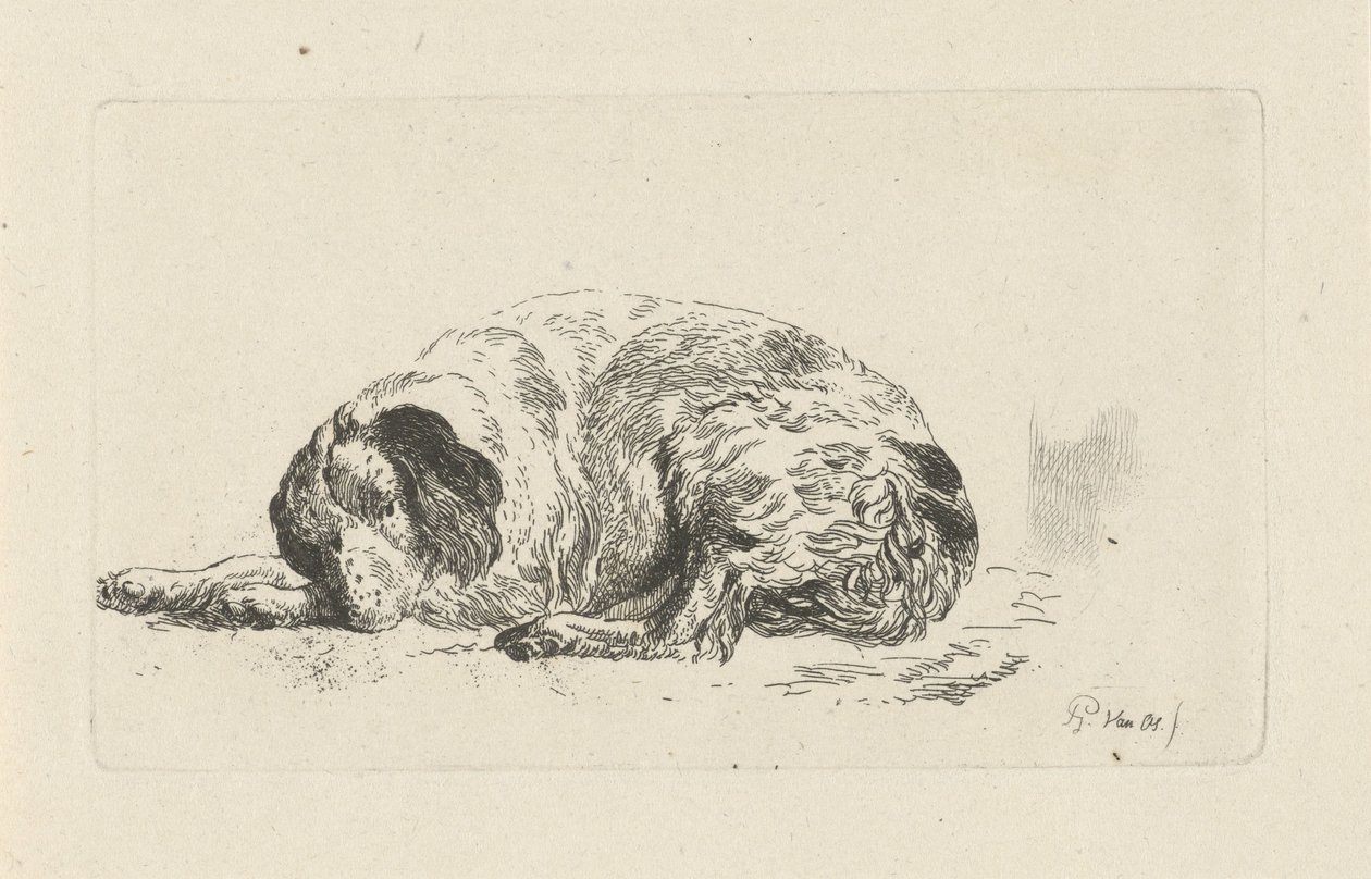 leżący pies autorstwa Pieter Gerardus van Os