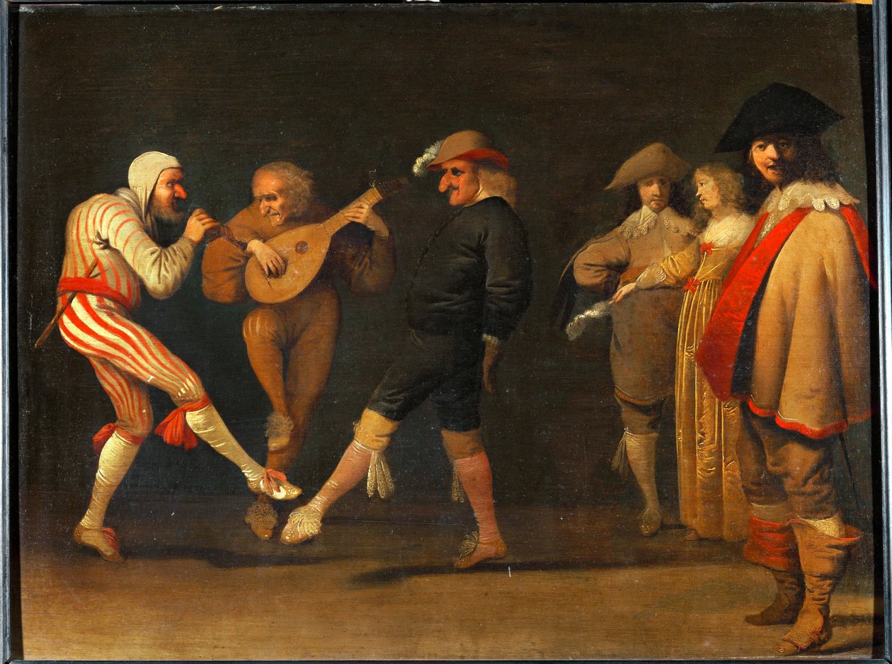 Tańczący komicy autorstwa Pieter Jansz. Quast