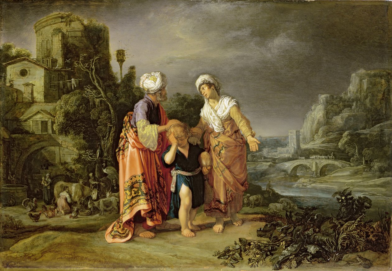 Wypędzenie Hagar, 1612 r. autorstwa Pieter Lastman
