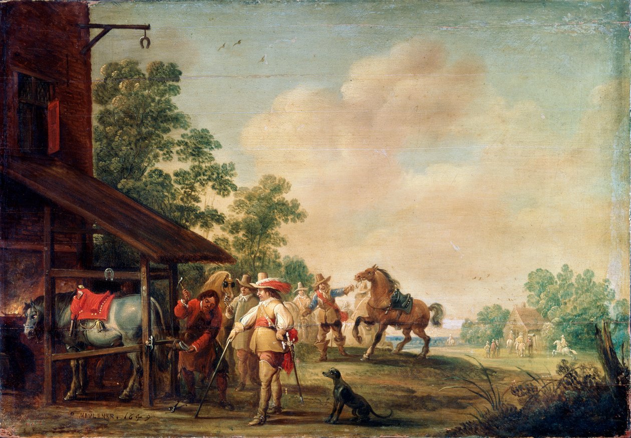 Kuźnia, 1648 autorstwa Pieter Meulener