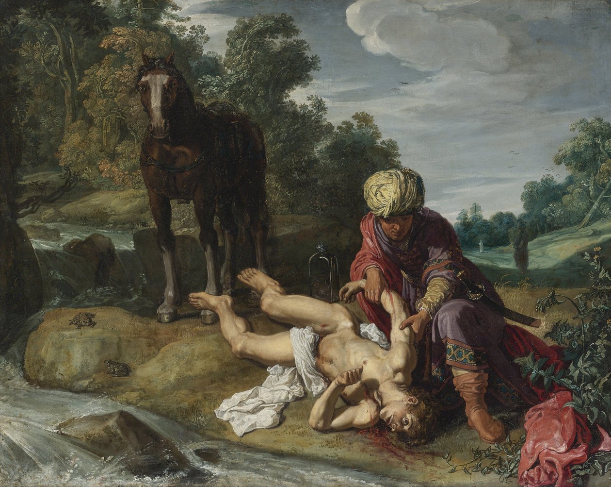 Dobry Samarytanin, c. 1612 autorstwa Pieter Pietersz. Lastman