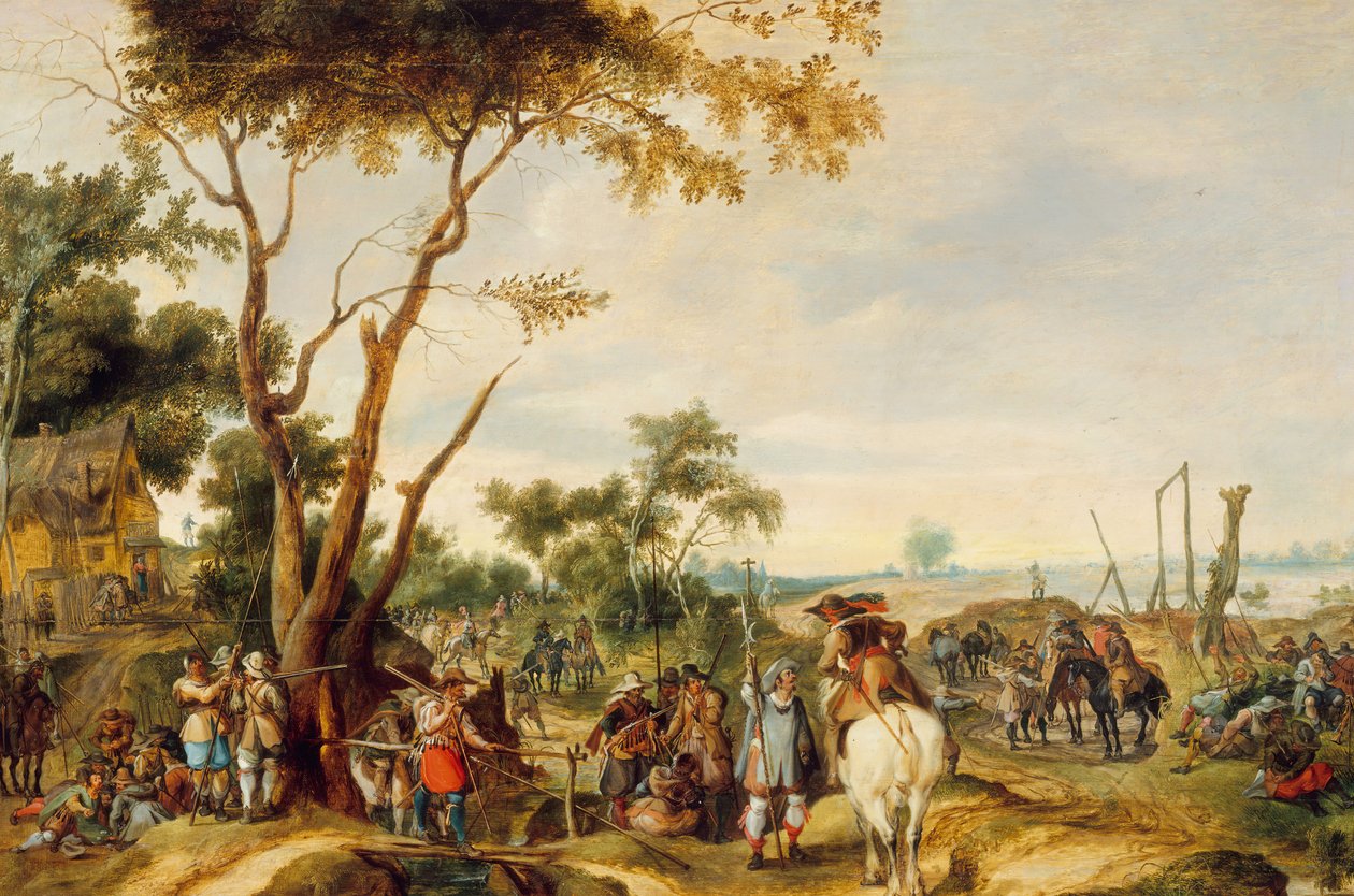 Biwakowanie żołnierzy. autorstwa Pieter Snayers