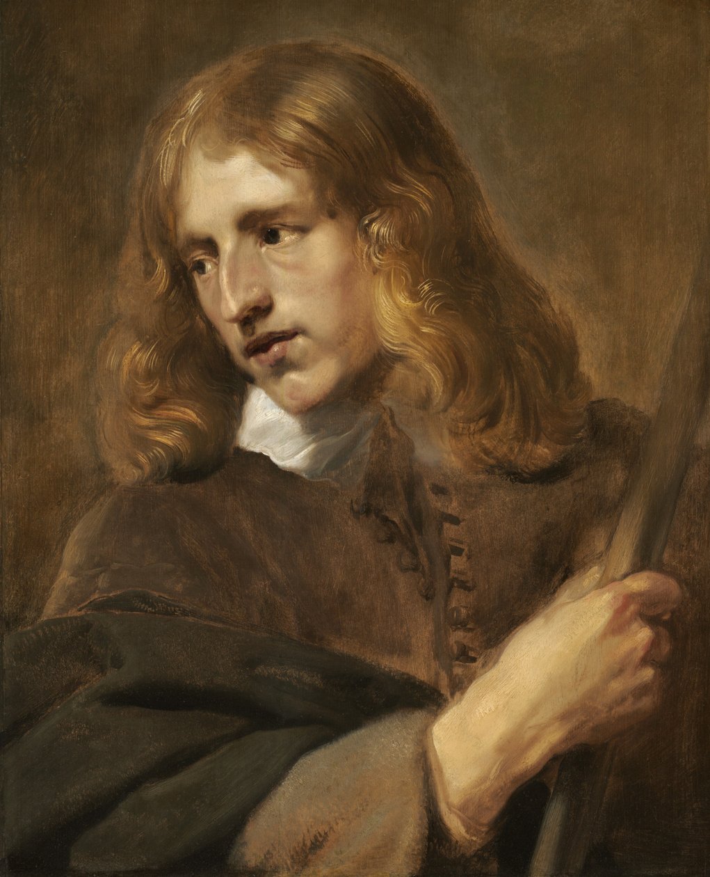 Młody mężczyzna trzymający laskę, 1640. autorstwa Pieter Soutman