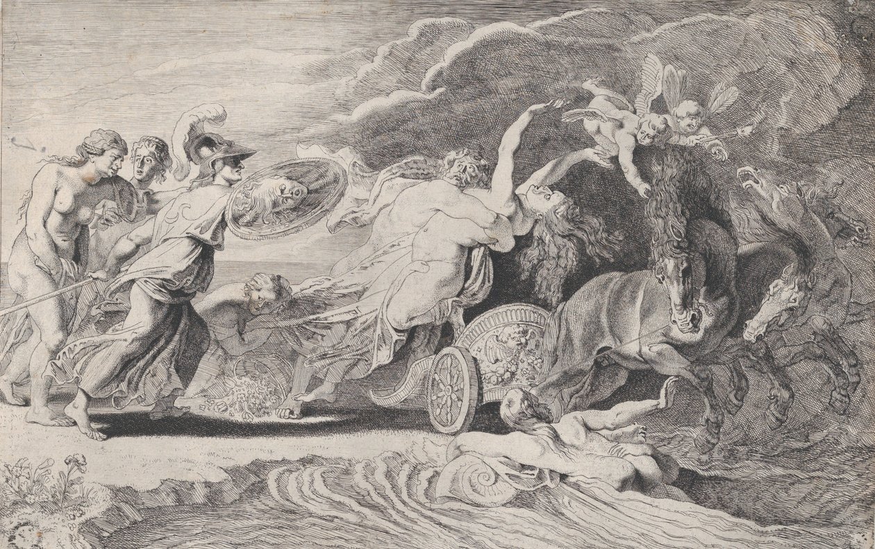 Porwanie Prozerpiny, ca. 1620-25. autorstwa Pieter Soutman