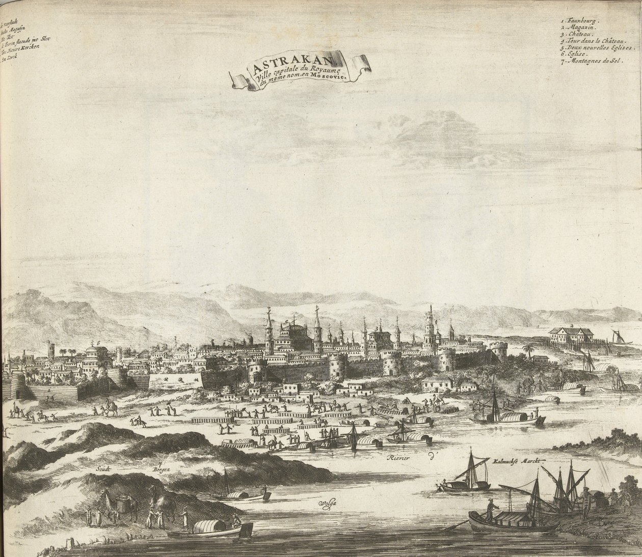 Astrachań, 1726 autorstwa Pieter Van der Aa