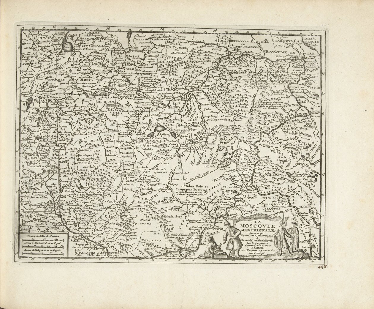 Mapa Moskwy, 1726 autorstwa Pieter Van der Aa