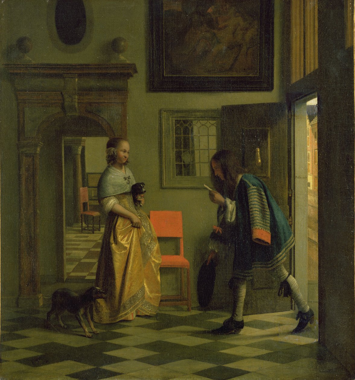 Posłaniec, ok. 1669 r. autorstwa Pieter de Hooch