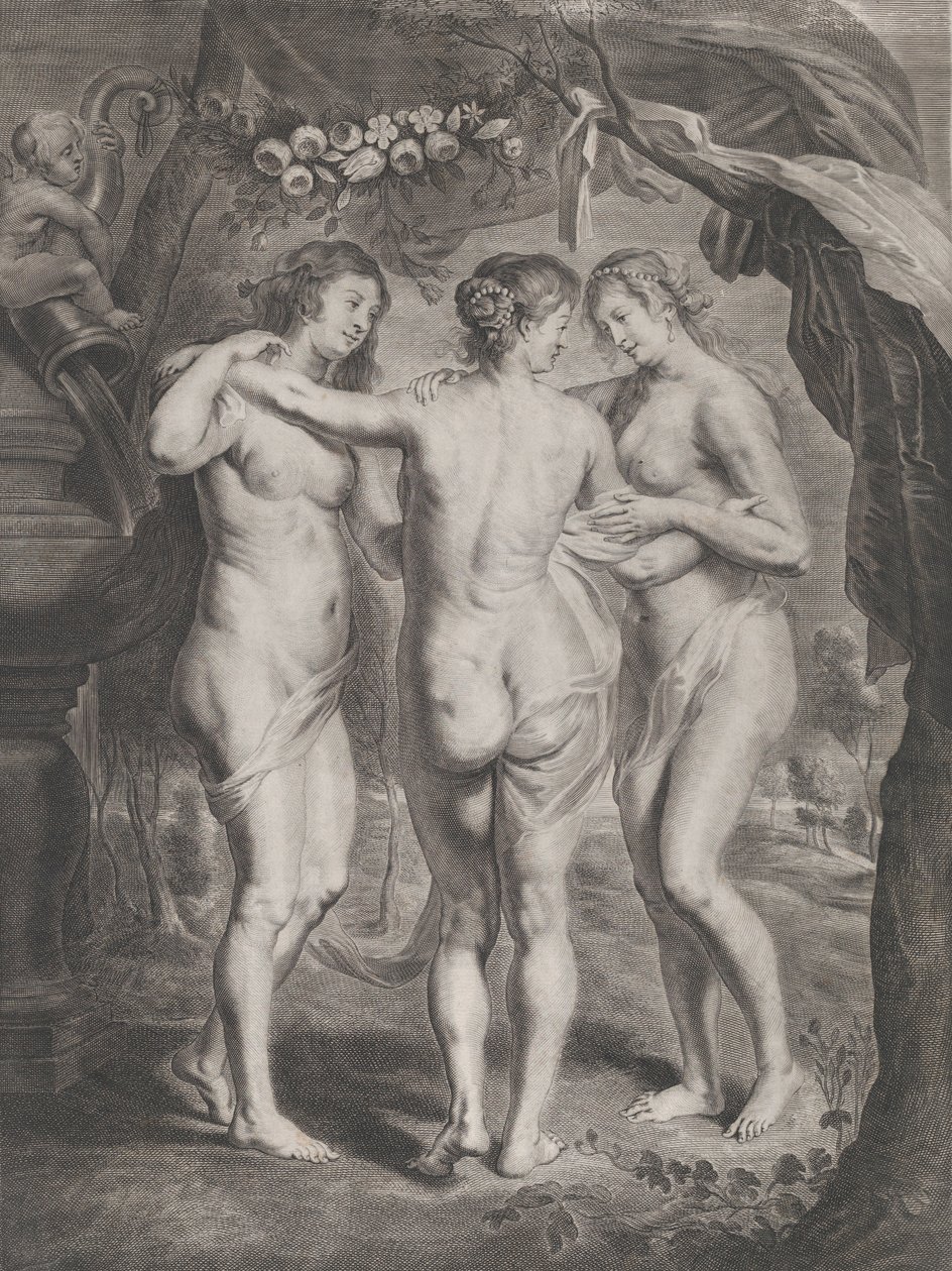 Trzy Gracje, ca. 1630-45. autorstwa Pieter de Jode II