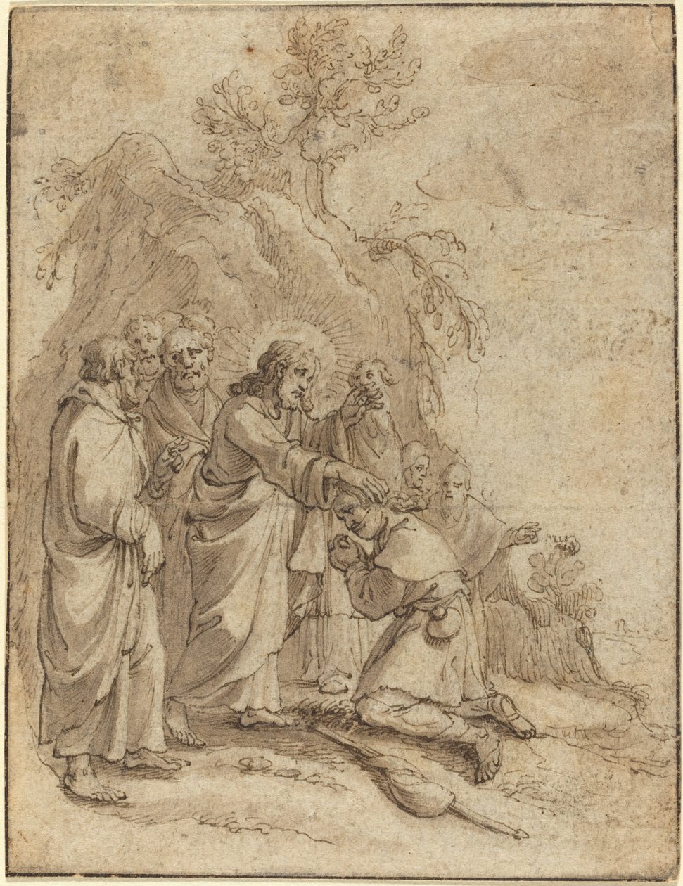 Chrystus uzdrawiający trędowatego autorstwa Pieter de Jode I
