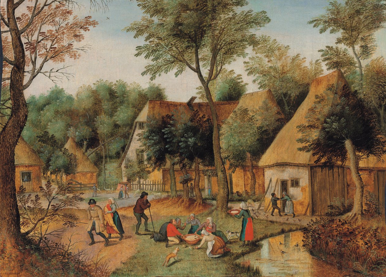 Posiłek w kraju autorstwa Pieter Brueghel the Younger