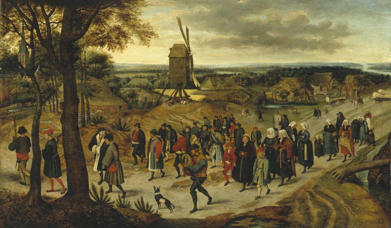 Procesja ślubna autorstwa Pieter the Younger Brueghel