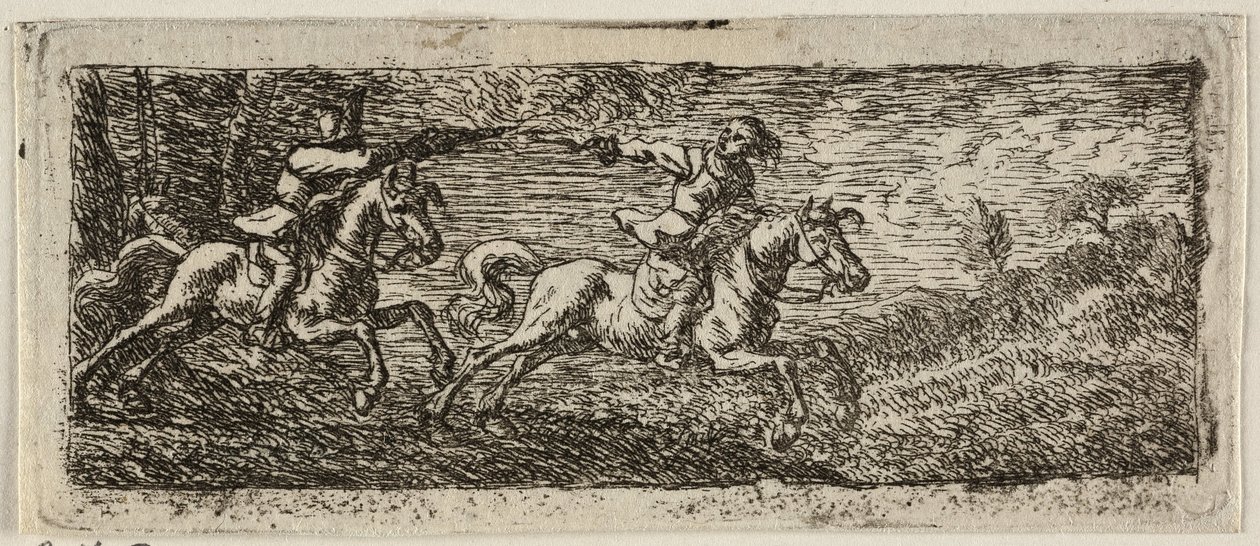 Walka dwóch jeźdźców autorstwa Pieter van Laer