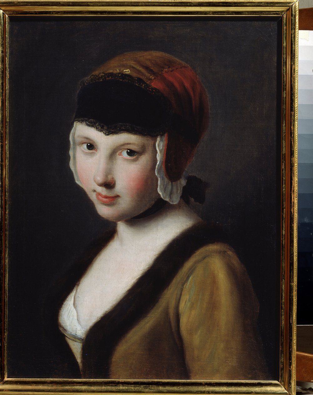Dziewczyna z czarną maską autorstwa Pietro Antonio Rotari
