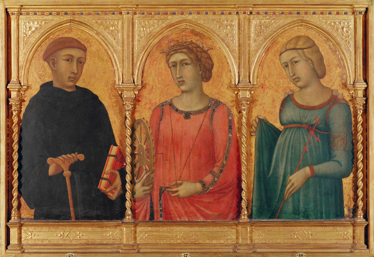 Trzech Świętych autorstwa Pietro Lorenzetti