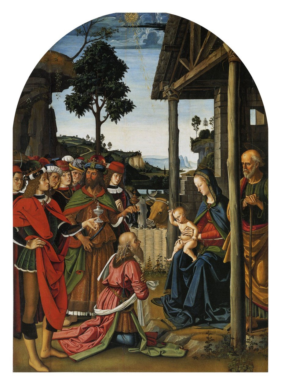 Adoracja Trzech Króli autorstwa Pietro Perugino