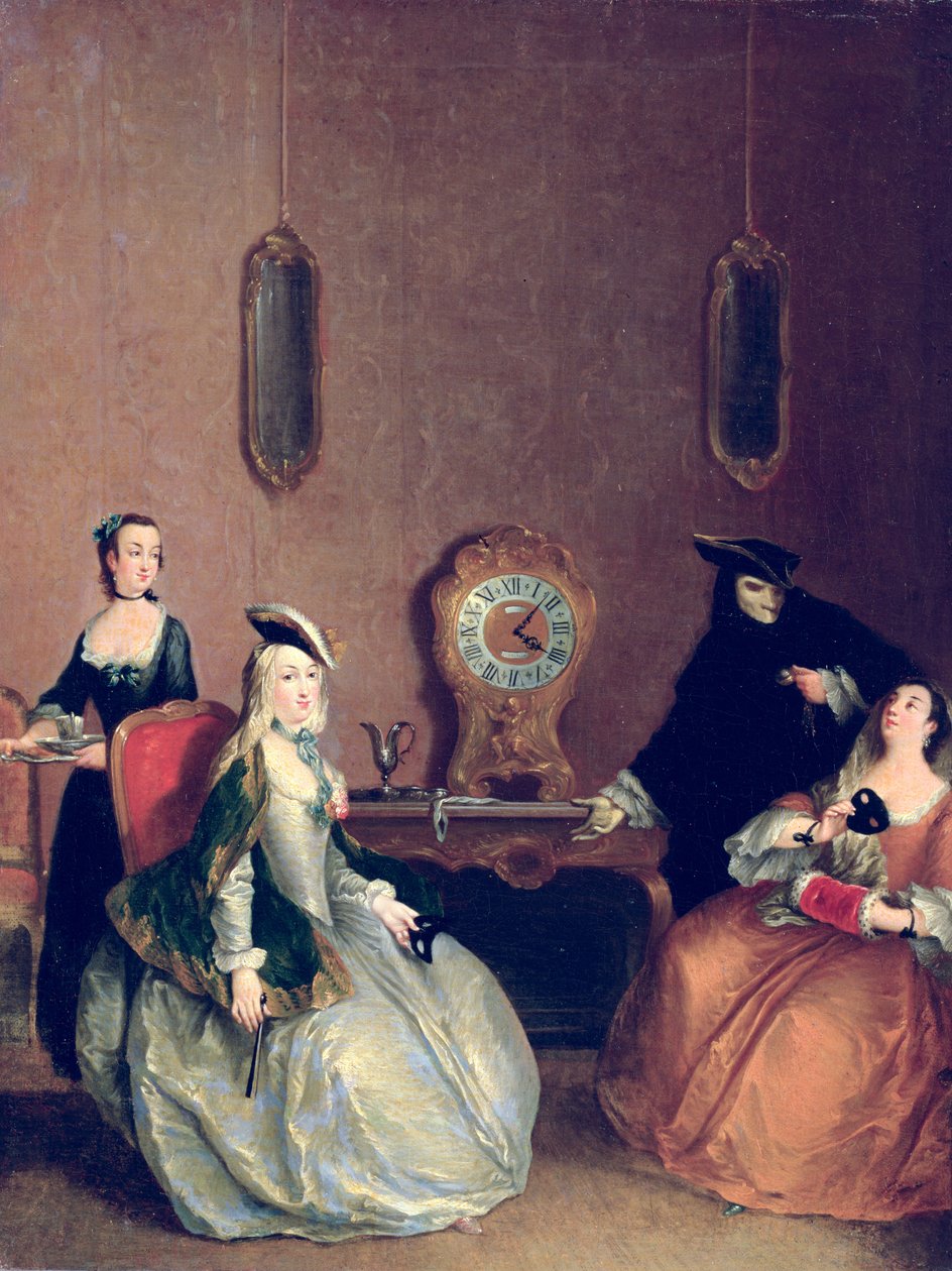 Scena wewnętrzna - Impreza w maskach autorstwa Pietro after Longhi