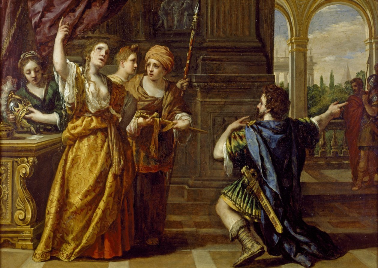 Przysięga Semiramidy, c. 1623-24 (olej na miedzi) autorstwa Pietro da Cortona