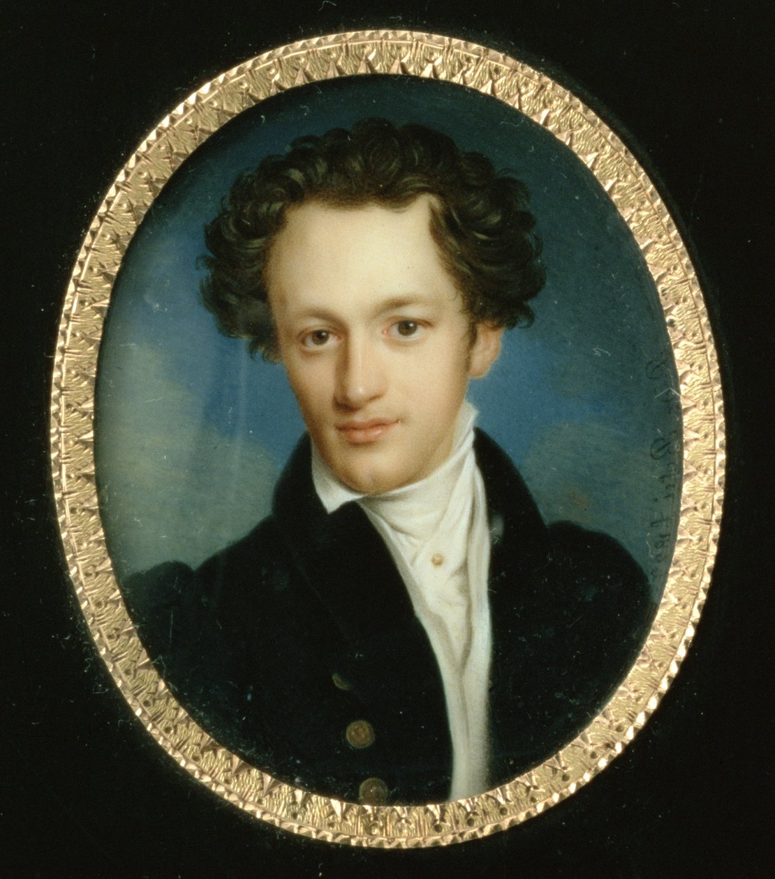 Portret nieznanego mężczyzny w niebieskim fraku, 1829 autorstwa Pietro de Rossi