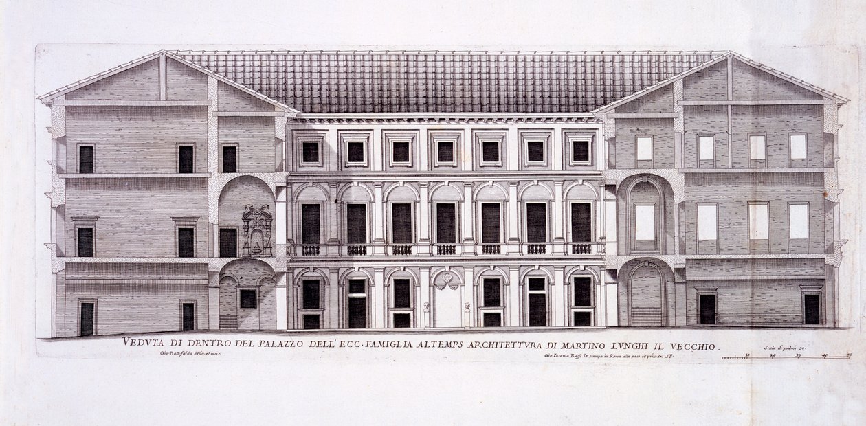 Palazzo Altemps, Rzym, z „Palazzi di Roma”, cz. II, wyd. 1670 autorstwa Pietro Ferrerio